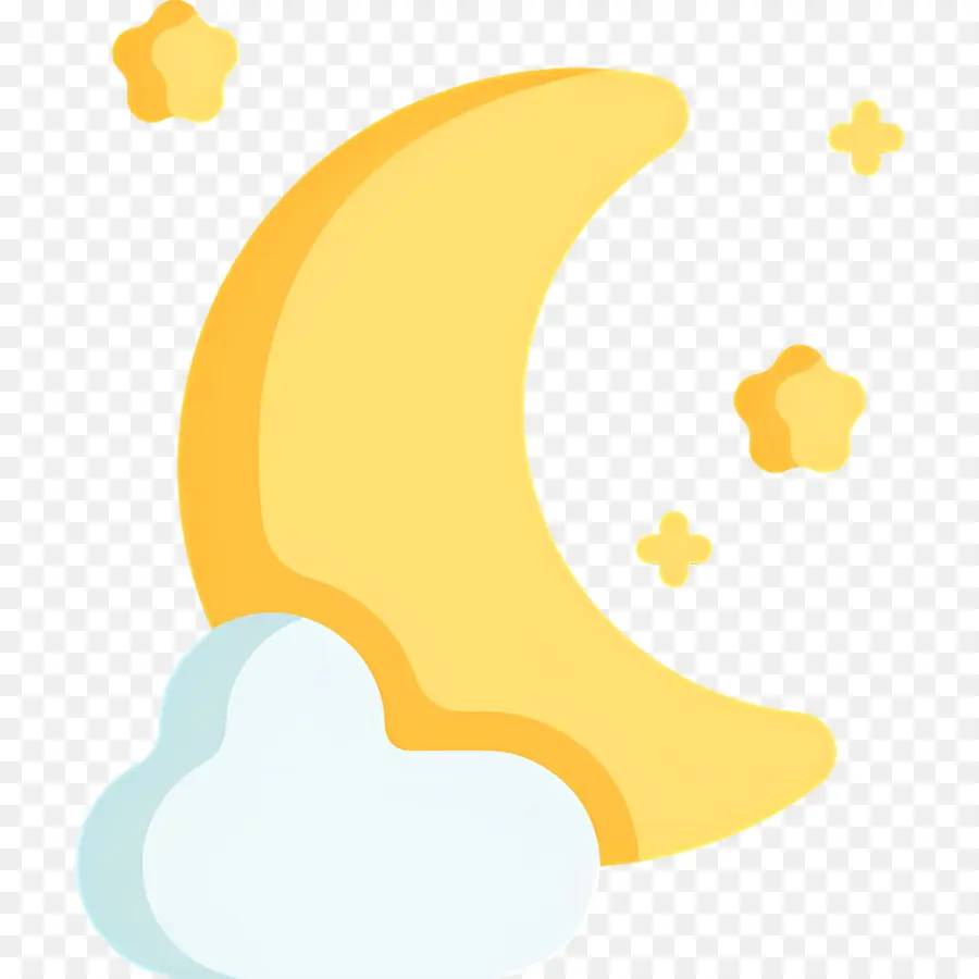 Nuvens Da Lua，Lua E Estrelas Amarelas PNG