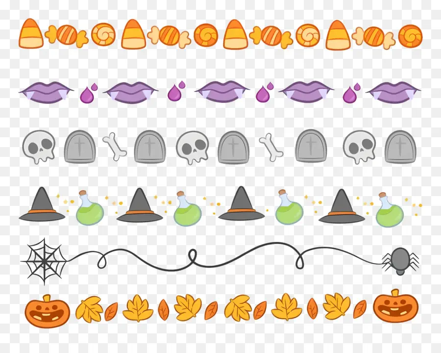 Fronteira De Halloween，Rabiscos De Halloween PNG