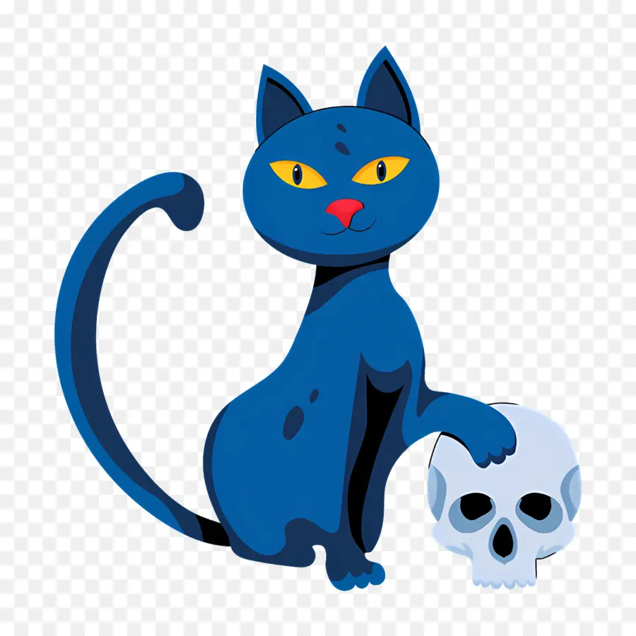 Gato Do Dia Das Bruxas，Gato Azul PNG