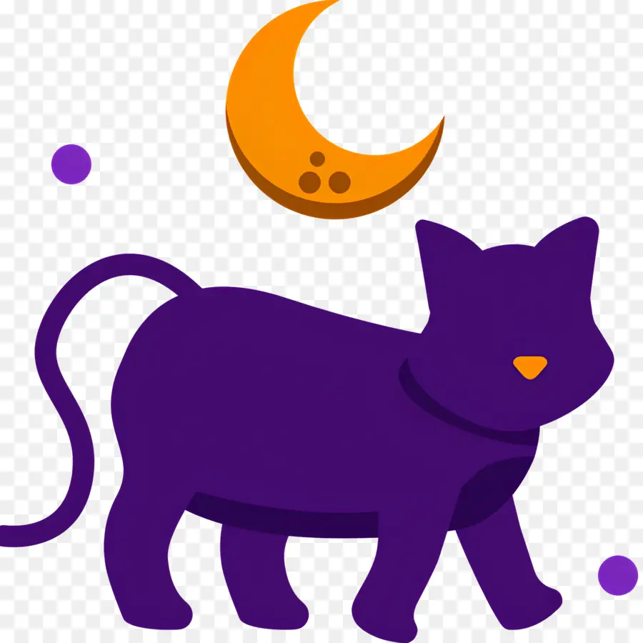 Gato Do Dia Das Bruxas，Gato Roxo PNG