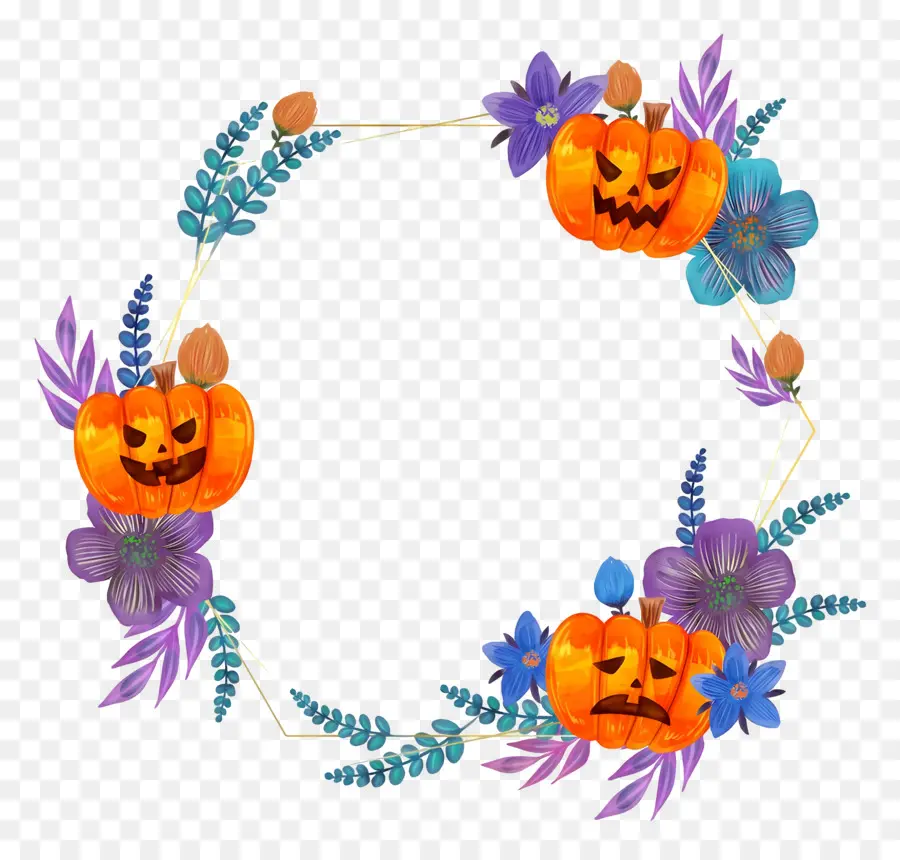 Guirlanda De Halloween，Coroa De Abóbora PNG