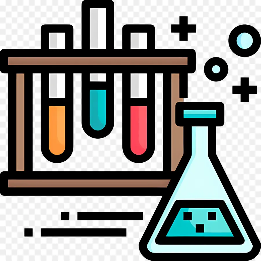 Laboratório De Ciências，Tubos De Ensaio E Frasco PNG