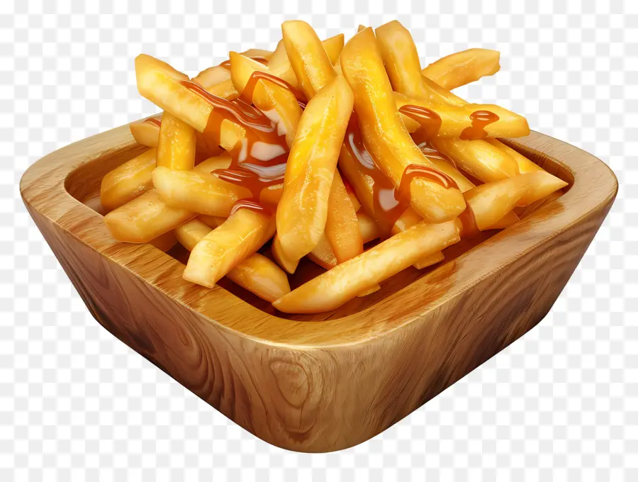 Poutine，Batatas Fritas Simples PNG