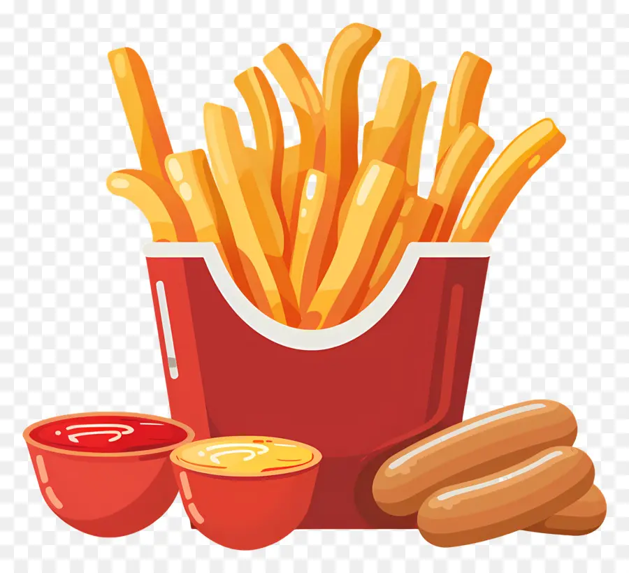 Salchipapa，Batatas Fritas E Salsicha PNG