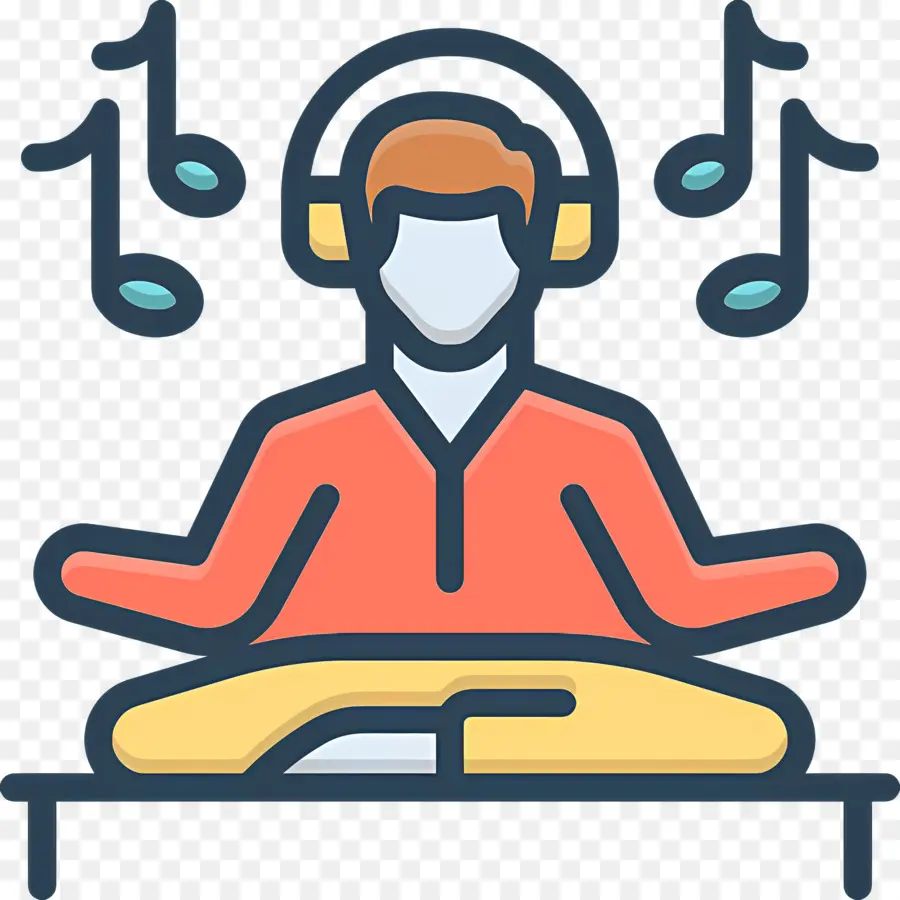 Ouvindo Música，Meditando Pessoa Com Música PNG