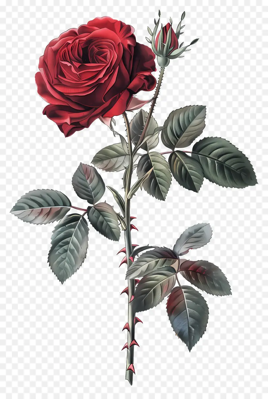 Flor Rosa，Rosa Vermelha PNG