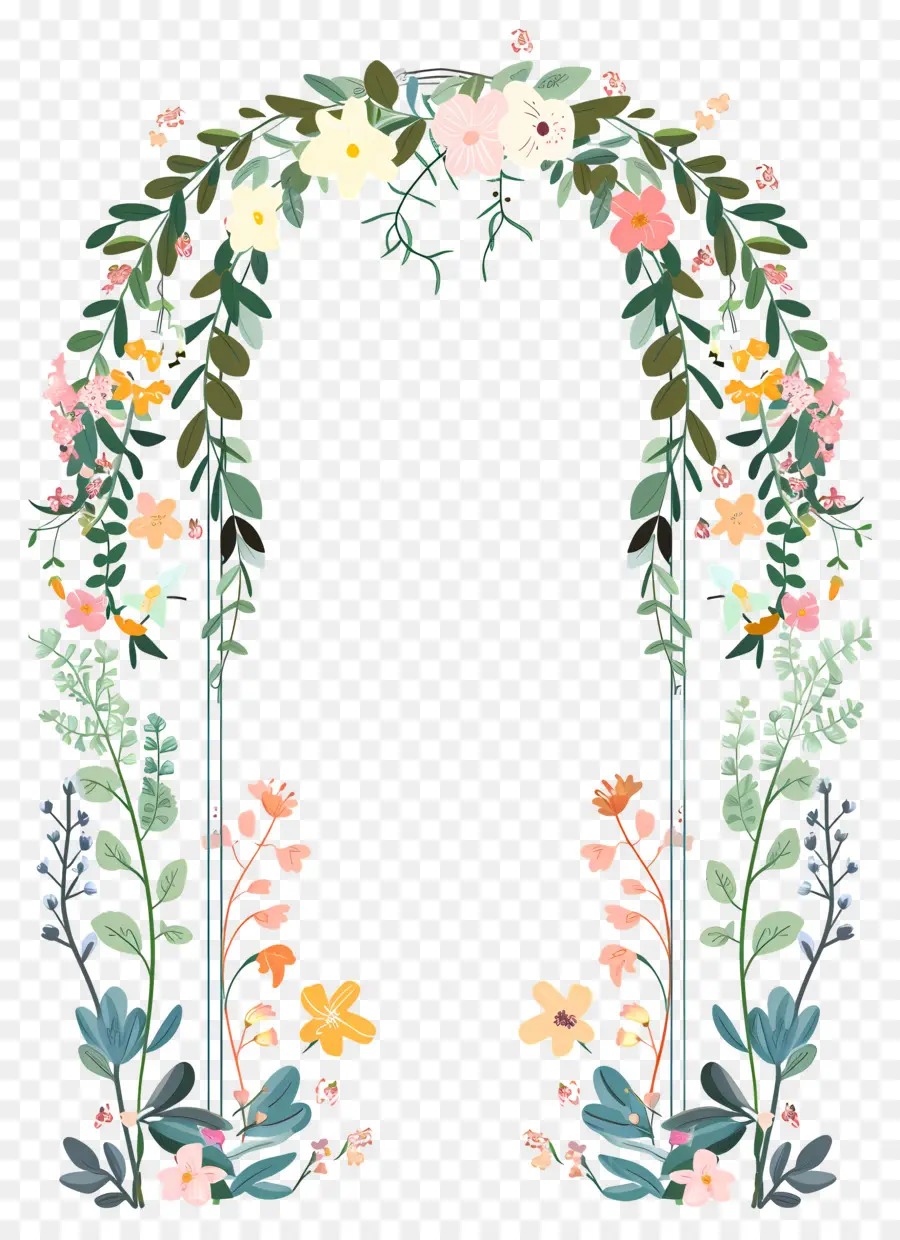 Arco De Flores，Arco Floral Com Flores Mistas PNG