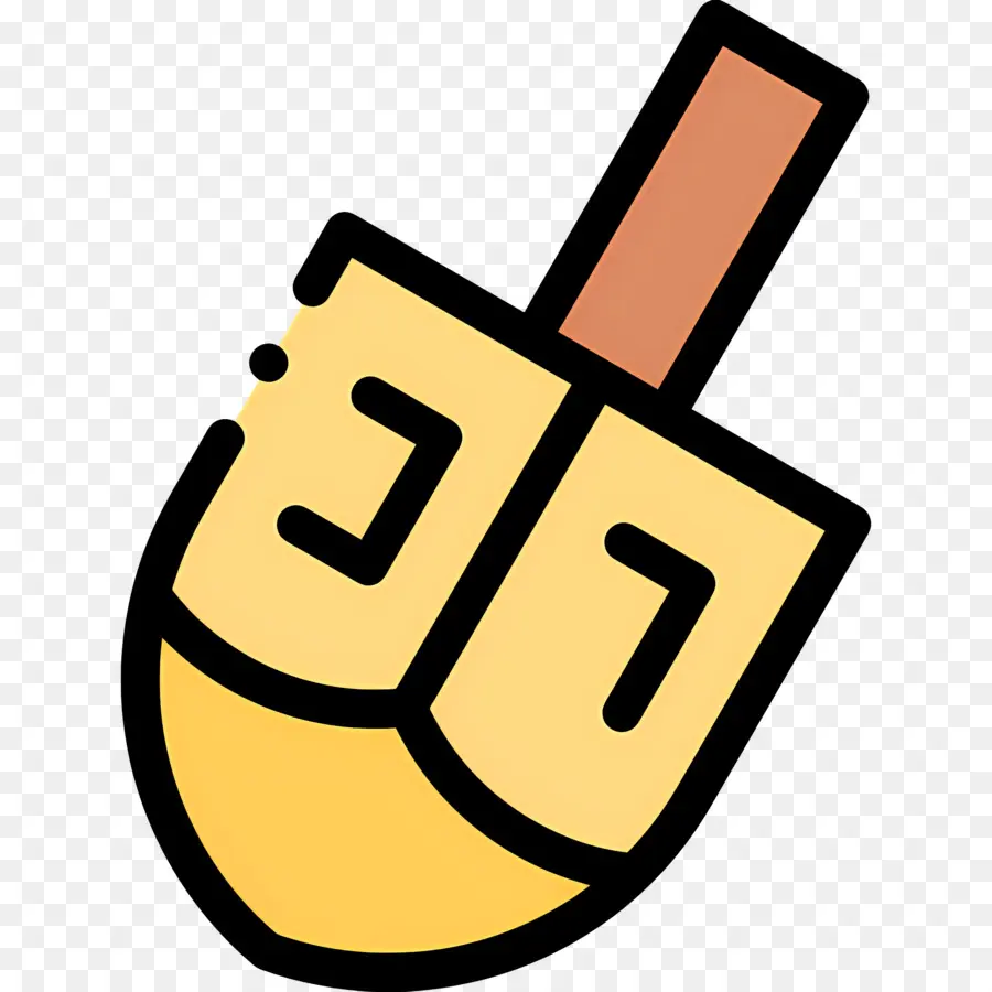 Hanukkah Dreidel，Pião Amarelo PNG