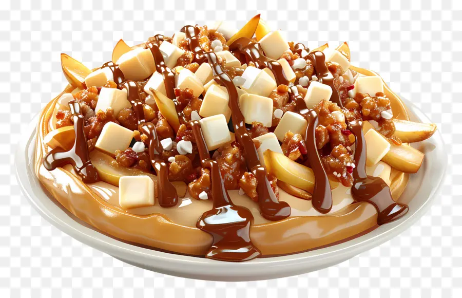 Poutine，Batatas Fritas Carregadas PNG