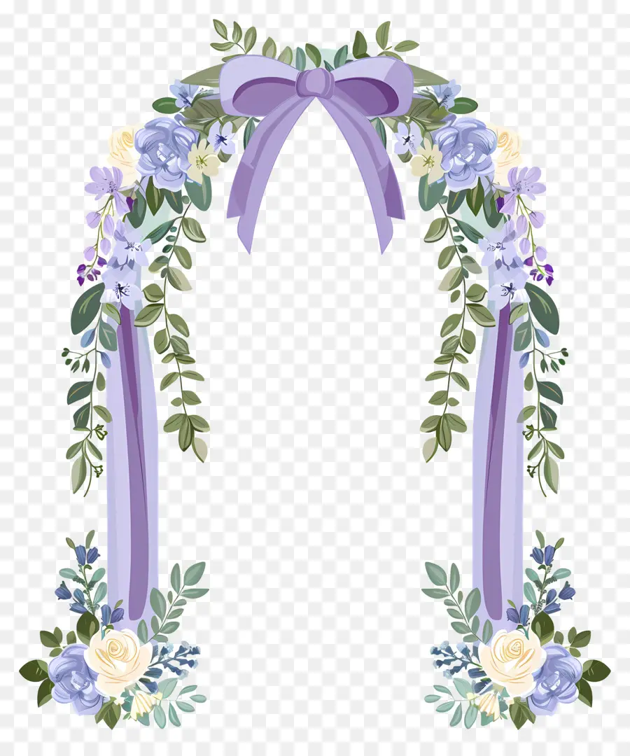 Arco De Casamento，Arco Floral Com Cortinas PNG