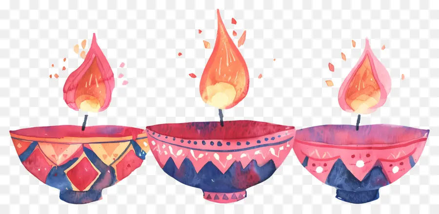 Diwali Diya，Velas Decorativas PNG