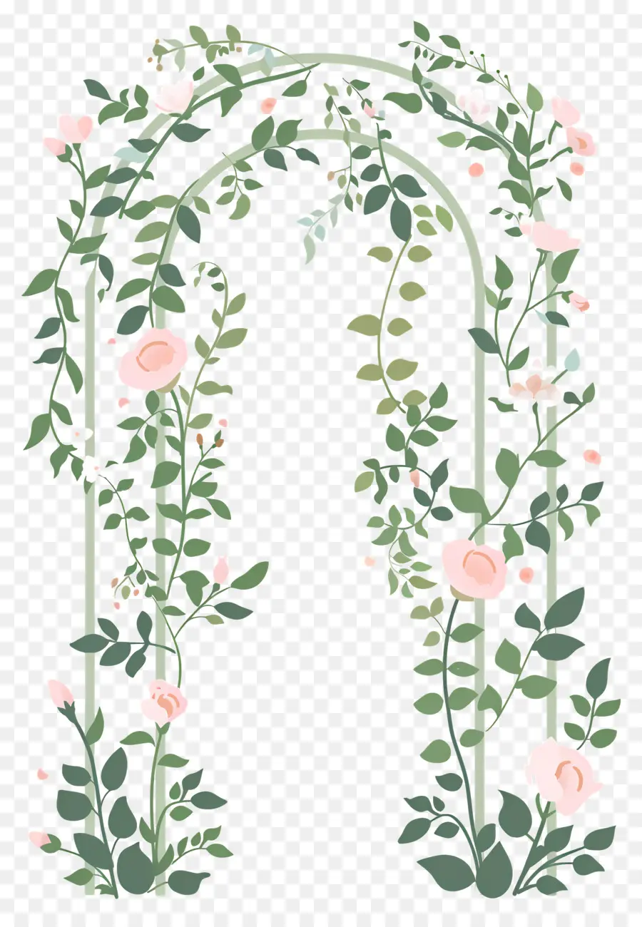 Arco De Flores，Arco Floral Com Rosas Cor De Rosa PNG