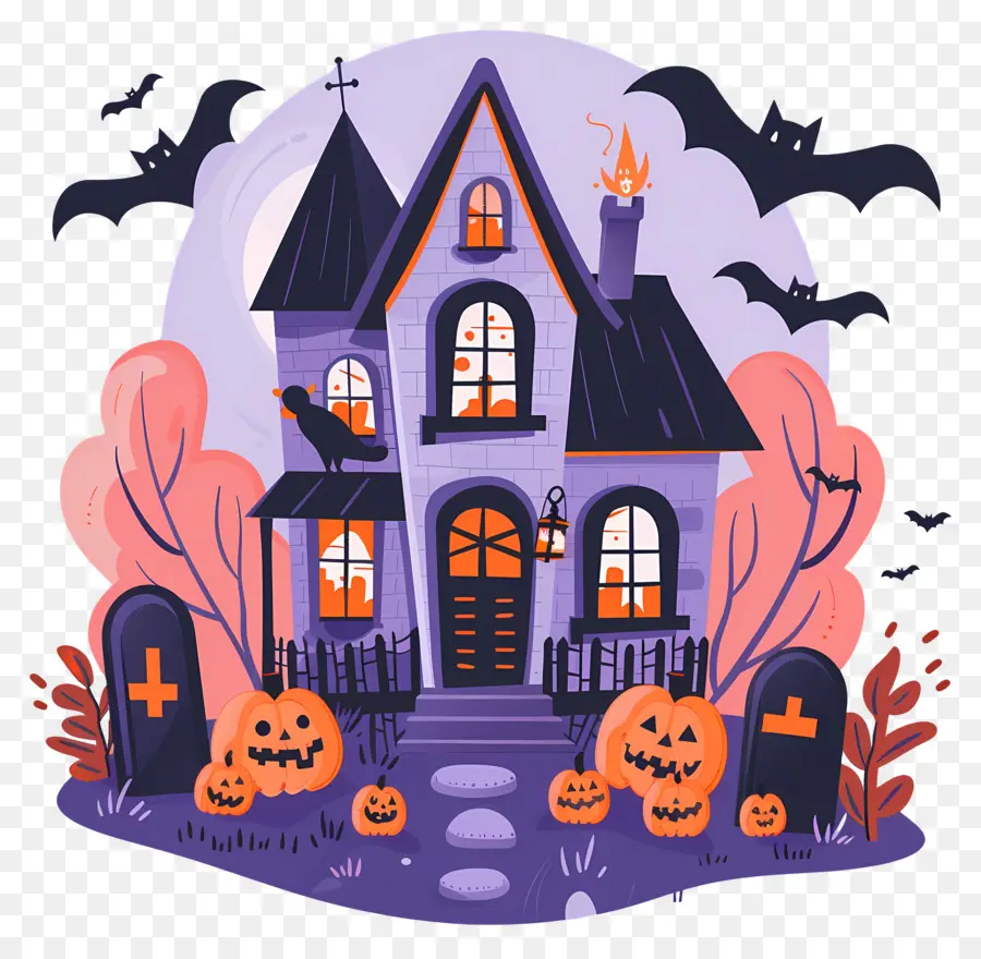 Casa De Halloween，Casa Assombrada PNG