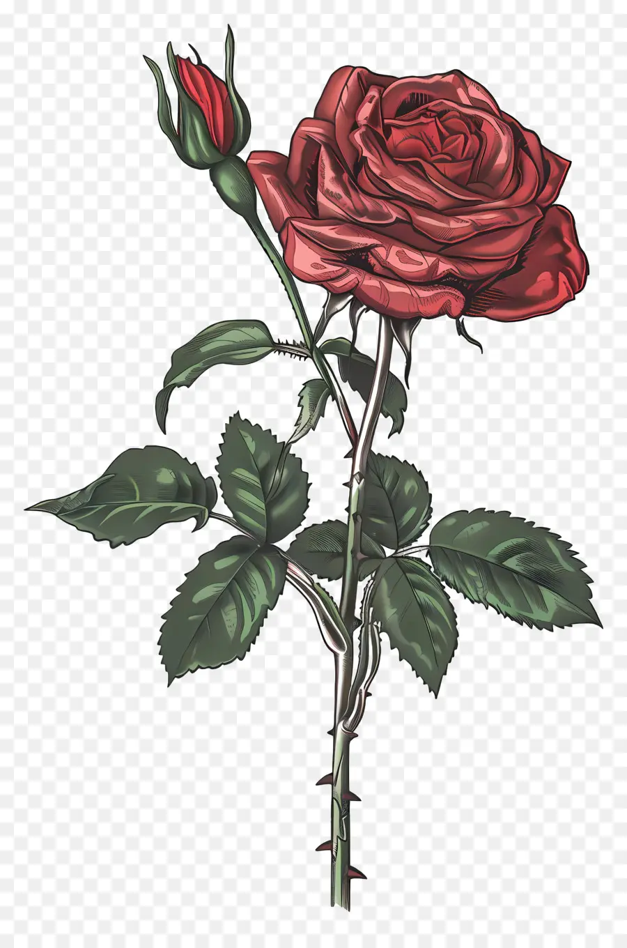 Flor Rosa，Rosa Vermelha PNG