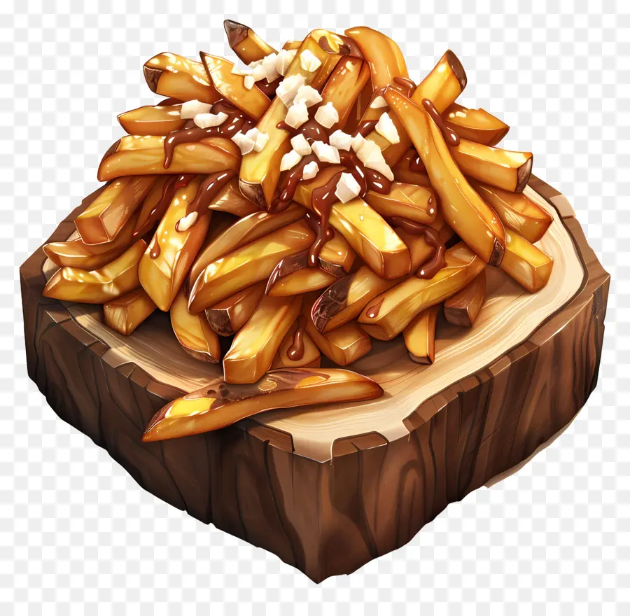 Poutine，Batatas Fritas Com Molho PNG