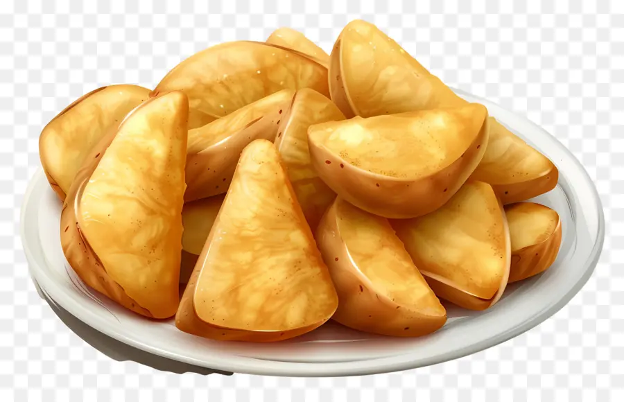 Fatias De Batata，Fatias De Batata Dourada PNG