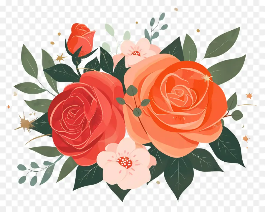 Flor Rosa，Rosas Laranja PNG