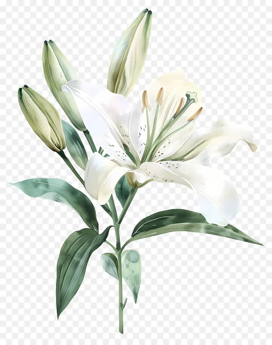 Flor De Lírio，Lírio Branco PNG