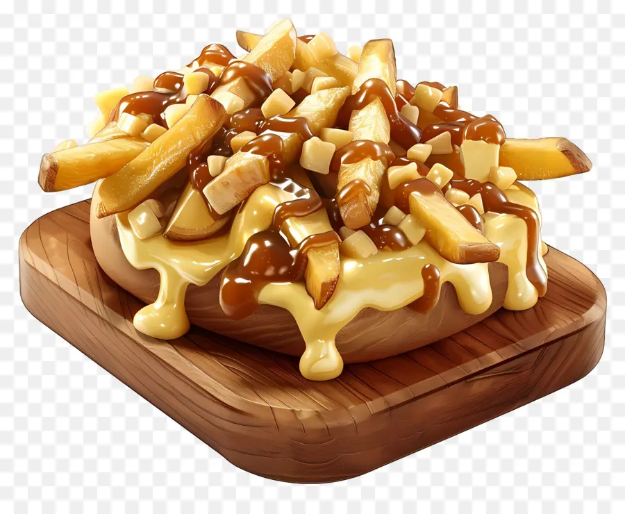 Poutine，Poutine Com Queijo E Molho PNG