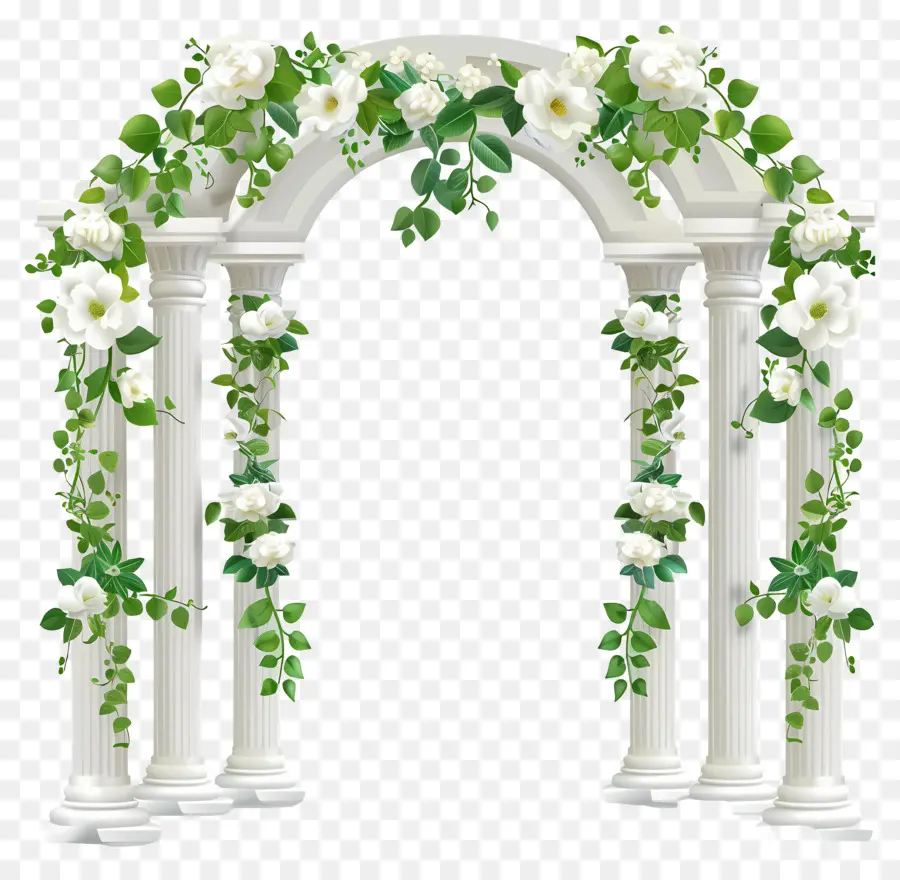 Arco De Casamento，Arco Floral Branco PNG