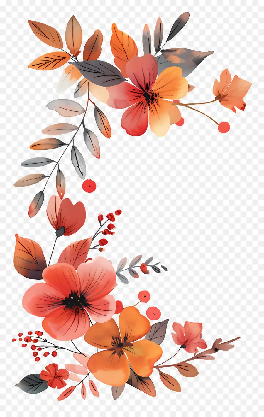 Flores De Outono，Flores Coloridas PNG