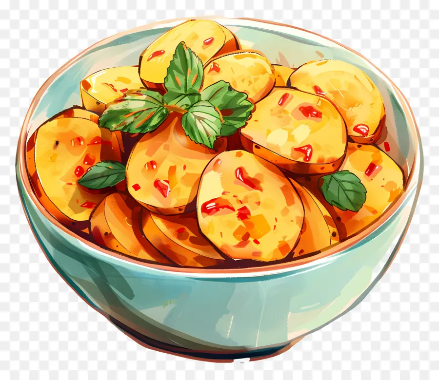 Batata Assada，Fatias De Laranja PNG