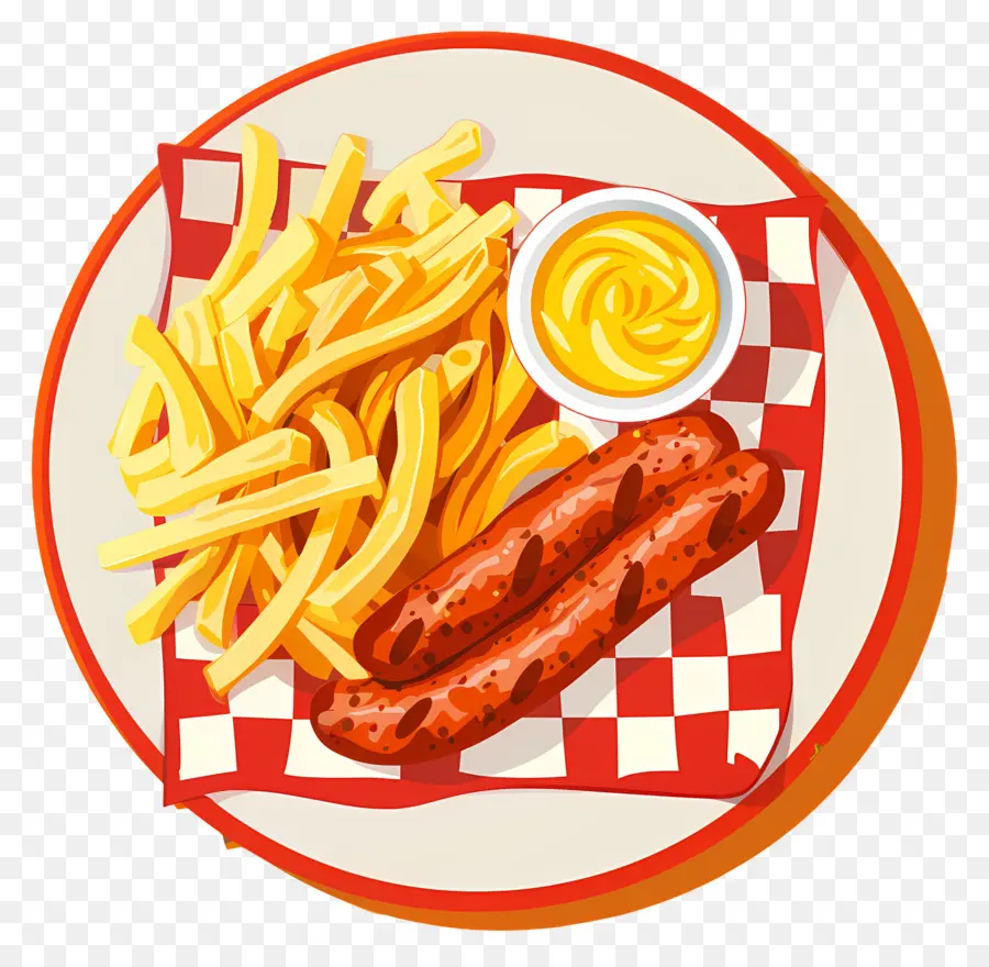 Salchipapa，Salsichas E Batatas Fritas PNG