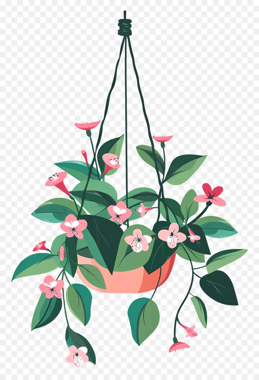 Flores Penduradas，Planta Suspensa Com Pequenas Flores Rosa PNG