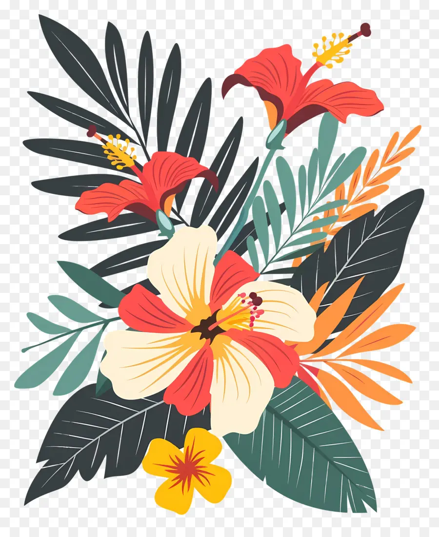 Flores Tropicais，Design Floral Tropical PNG