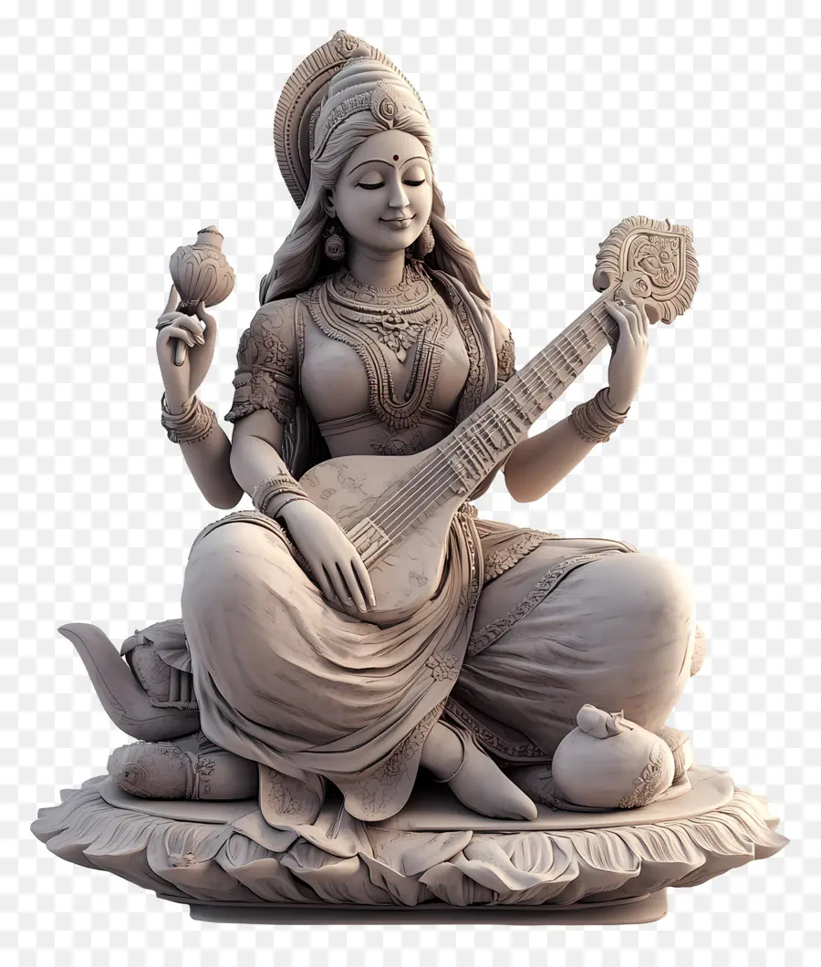 Saraswati，Estátua Da Deusa PNG