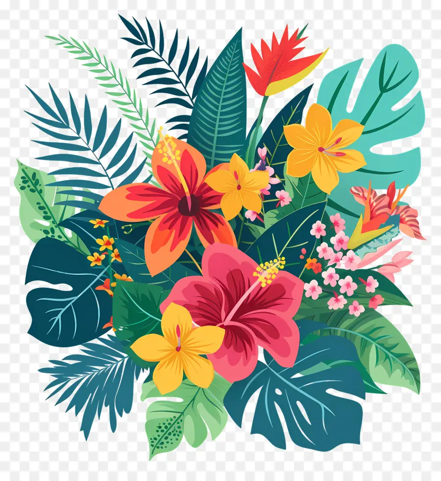 Flores Tropicais，Design Floral Tropical PNG