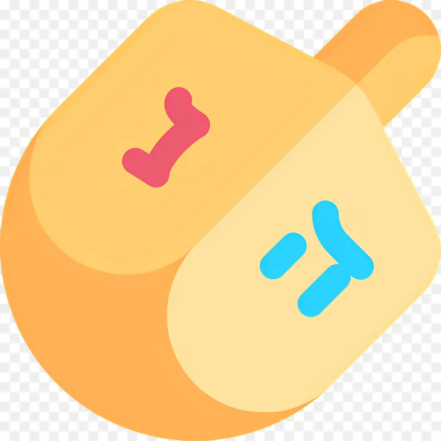 Hanukkah Dreidel，Pião Amarelo PNG