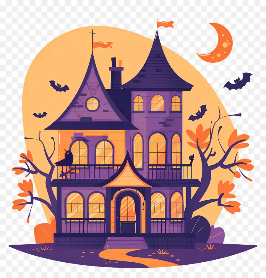 Casa De Halloween，Casa Assombrada PNG