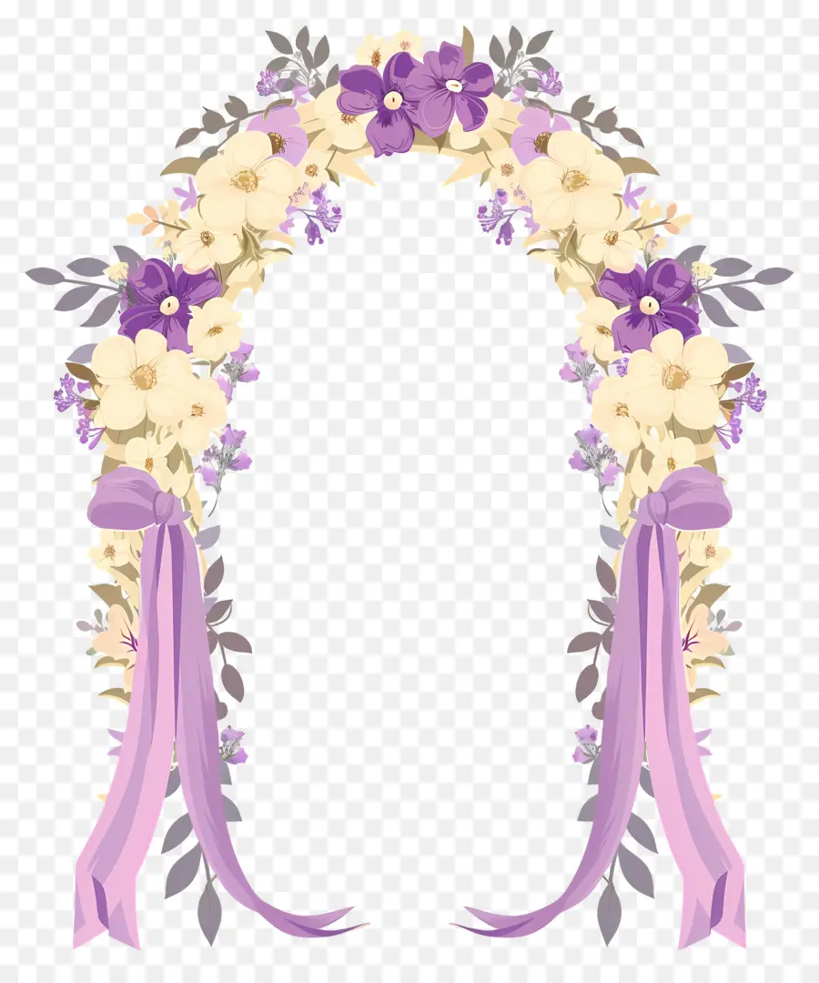 Arco De Casamento，Arco Floral Com Cortinas PNG