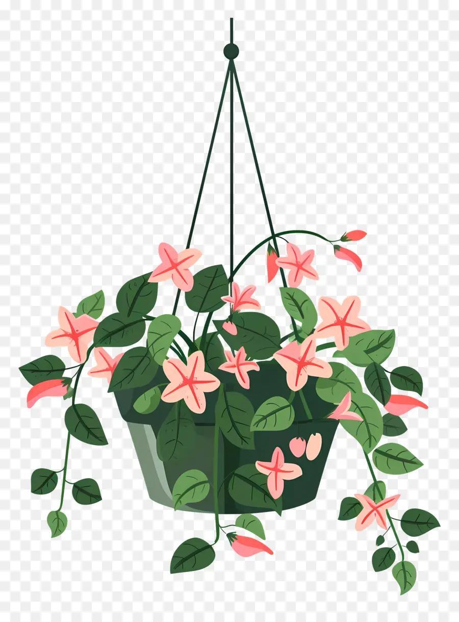 Flores Penduradas，Planta Suspensa Com Folhas Manchadas PNG