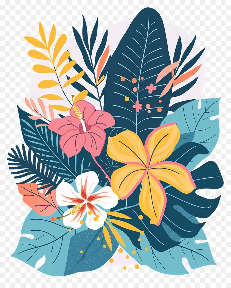 Flores Tropicais，Design Floral Tropical PNG