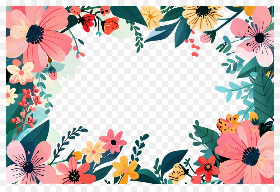 Fundo Floral，Moldura Floral Delicada PNG