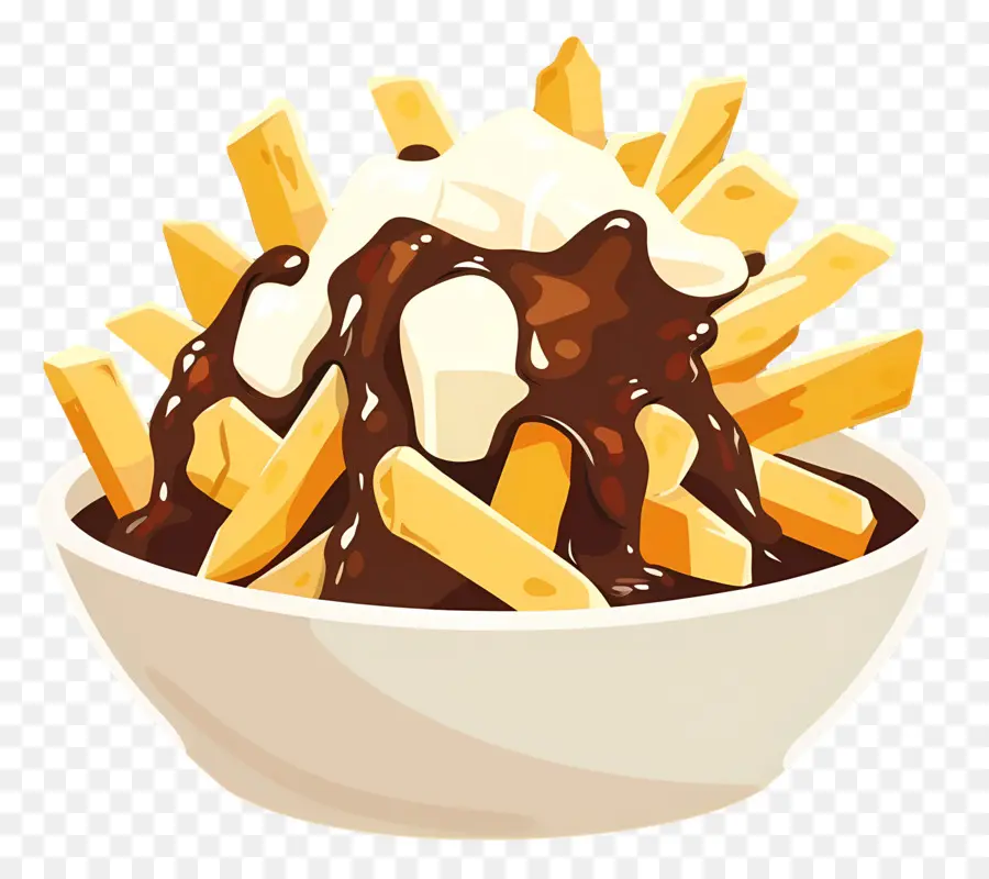 Poutine，Batatas Fritas Carregadas PNG