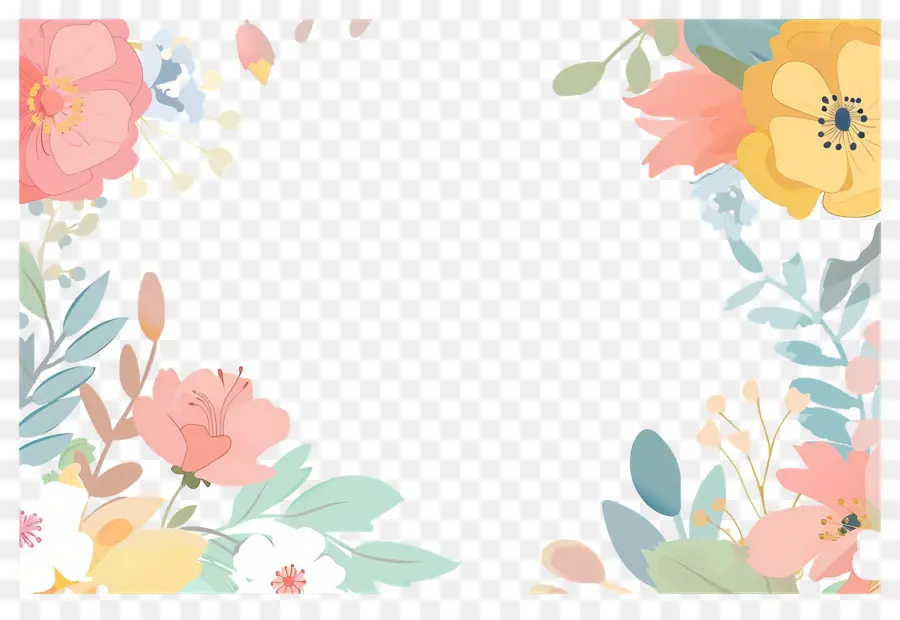 Moldura Floral，Moldura Floral Delicada PNG