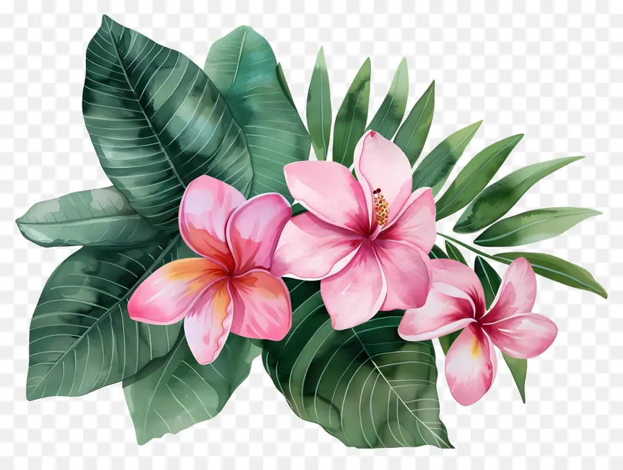 Flores Em Aquarela，Flores Tropicais PNG