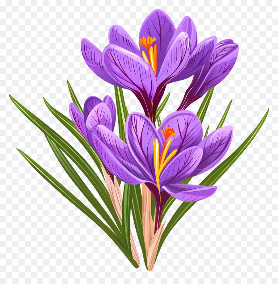 Flores De Açafrão，Roxo PNG