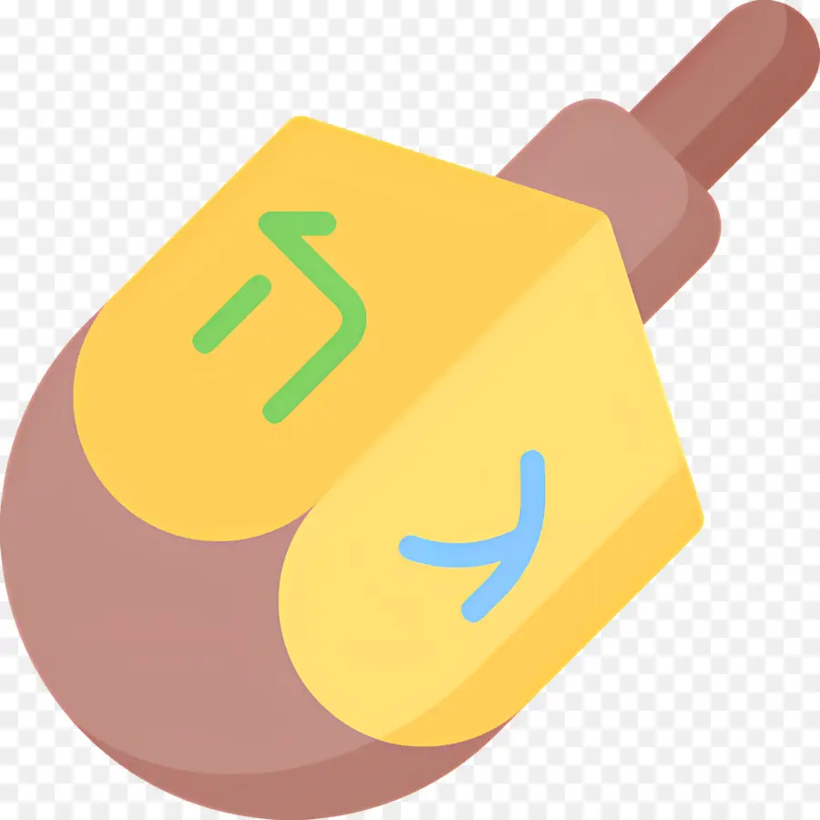 Hanukkah Dreidel，Dreidel Amarelo E Marrom PNG