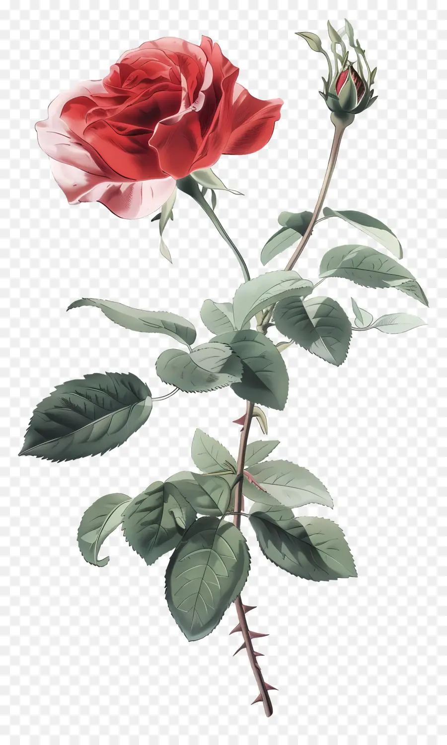 Flor Rosa，Rosa Vermelha PNG