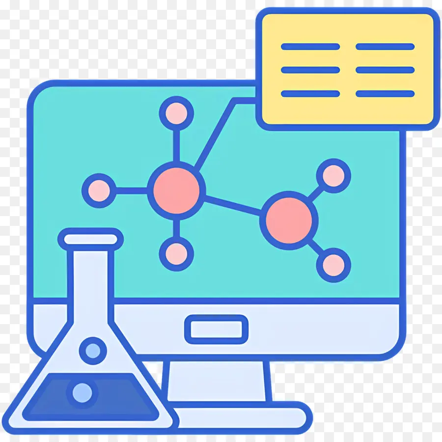 Laboratório De Ciências，Computador Com Molécula PNG