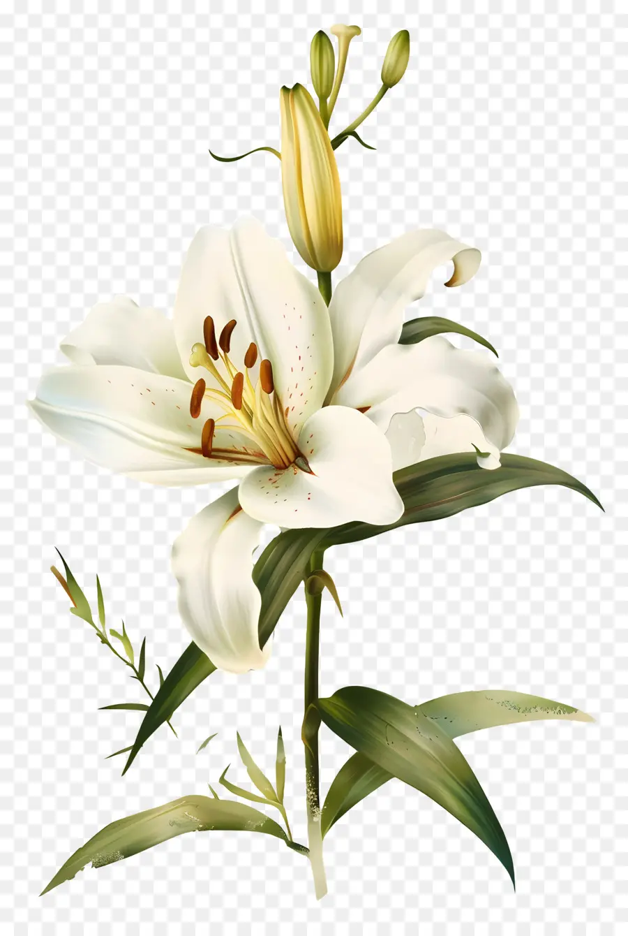 Flor De Lírio，Lírio Branco PNG