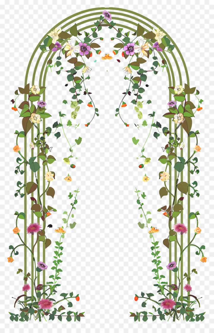 Arco De Flores，Arco Floral Com Flores Mistas PNG