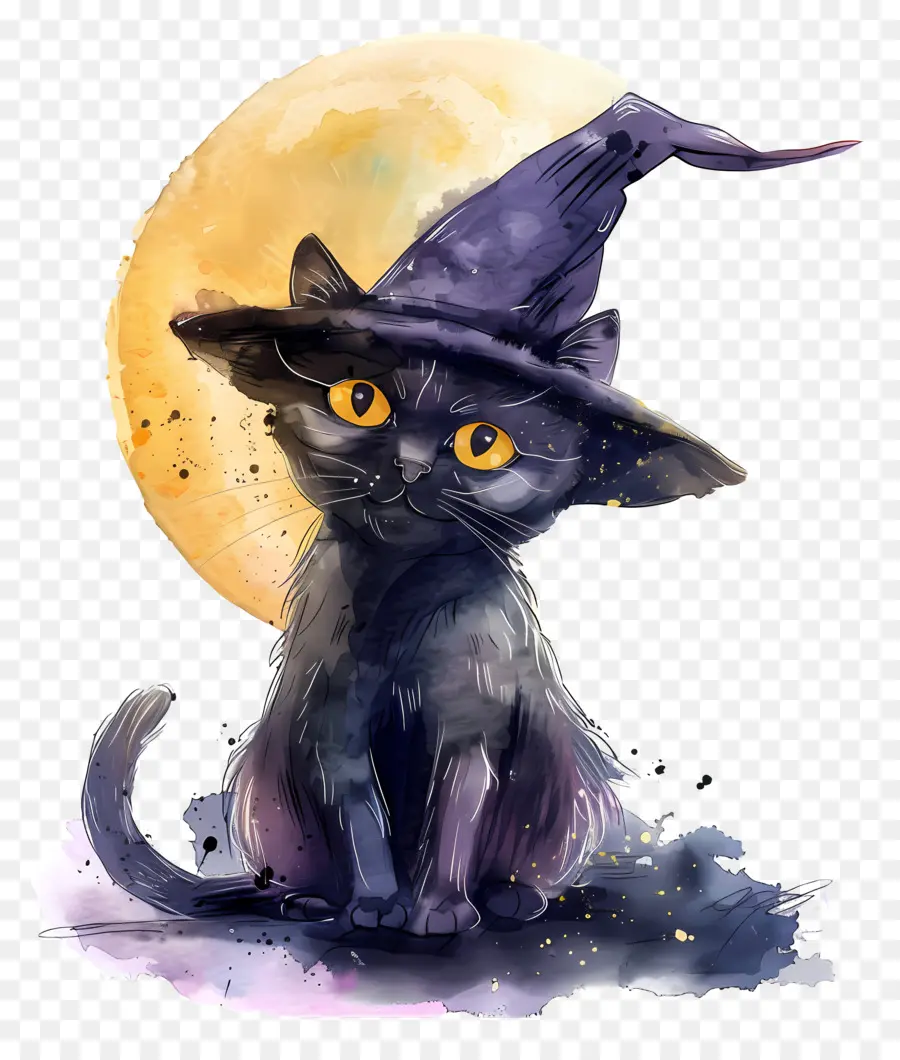 Gato De Halloween，Gato Preto PNG