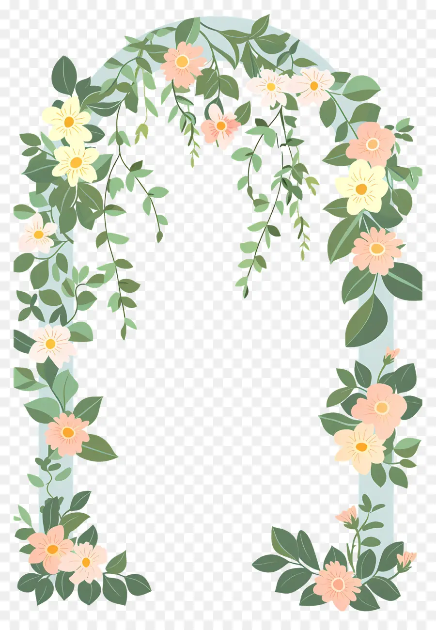 Arco De Flores，Arco Floral Com Rosas Cor De Rosa PNG