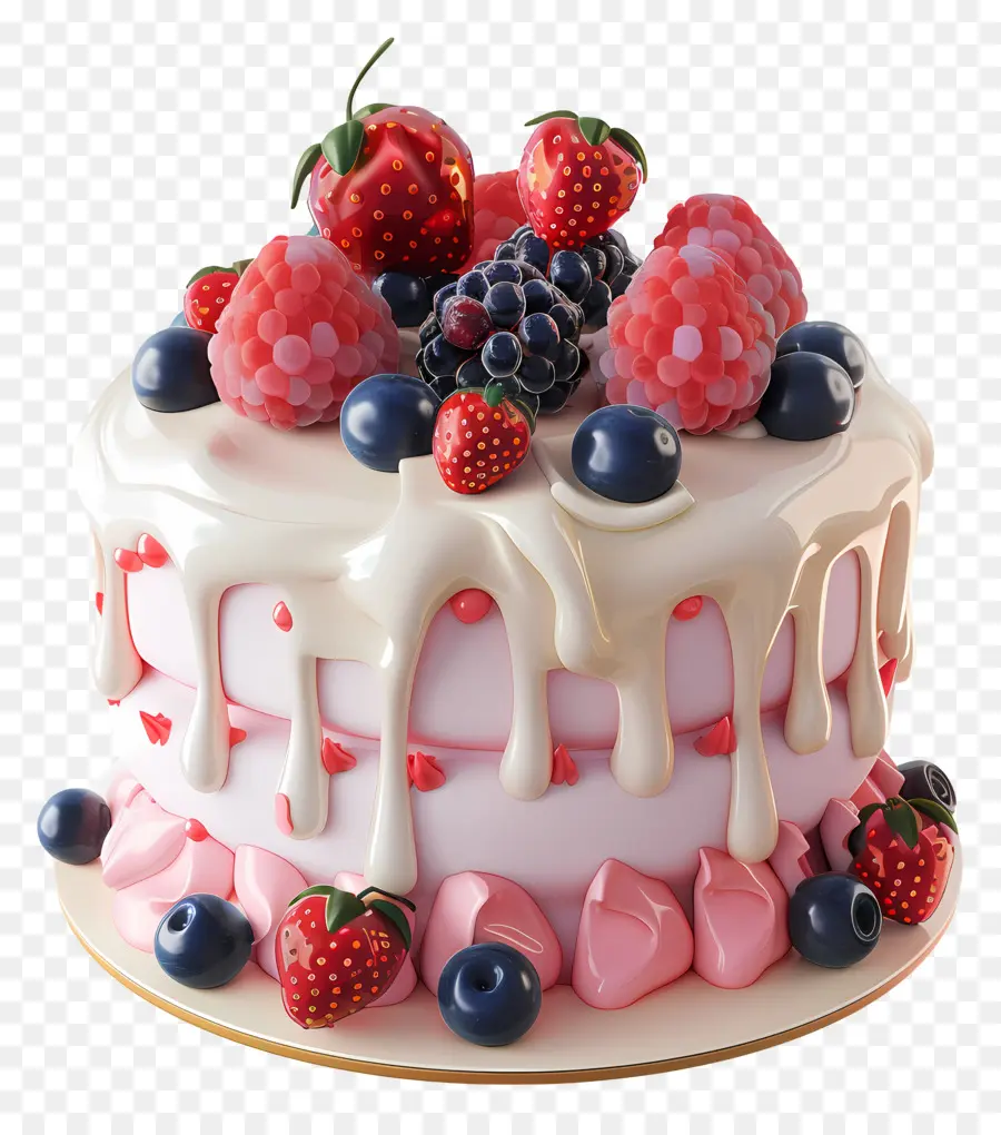 Bolo 3d，Bolo De Frutas PNG