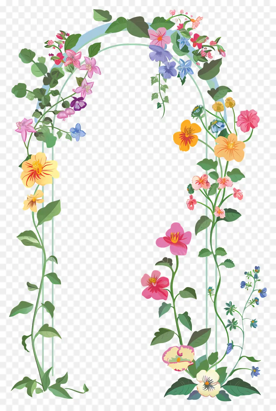 Arco De Flores，Arco Floral Com Flores Mistas PNG